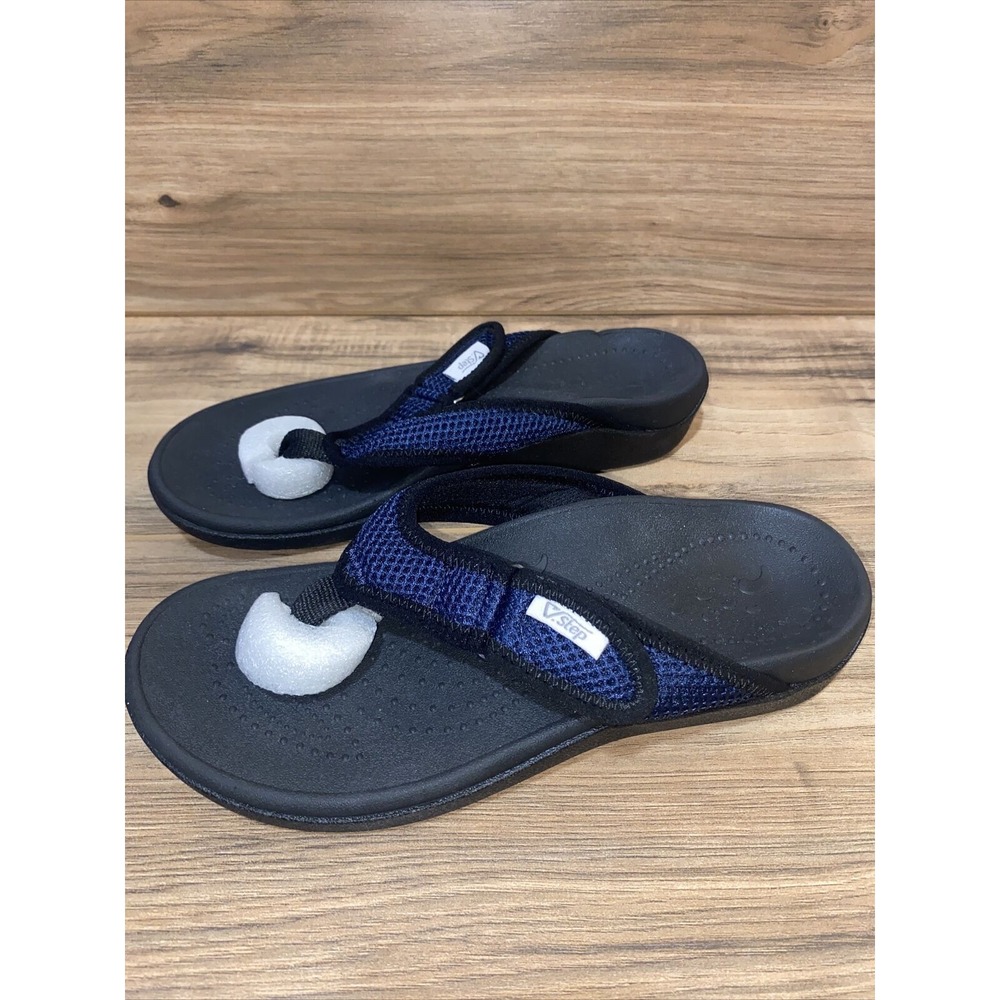V.Step Orthopedic Flip Flops with Arch Support for 6.5 Women/5 Men, Navy Blue